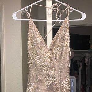 at a crossroad maxi dress in gold